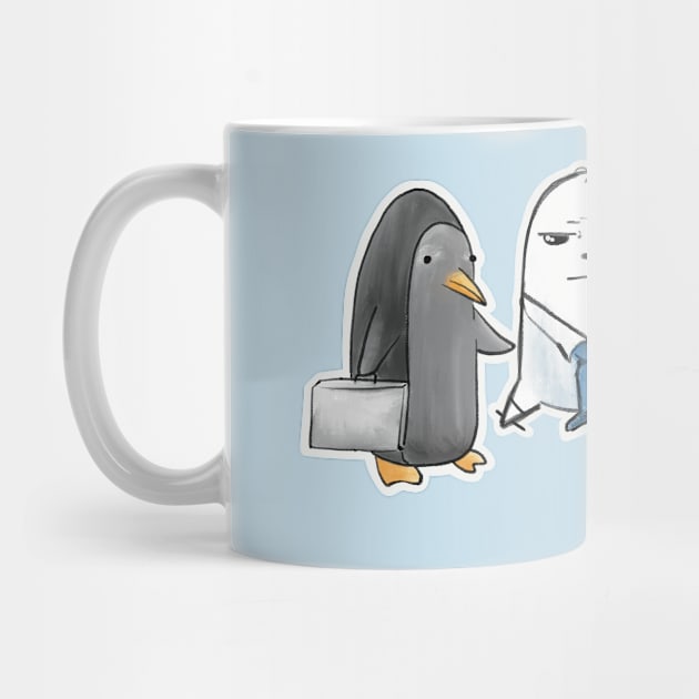 Sealious Business Seal and Penguins With Briefcases by SubtleSplit